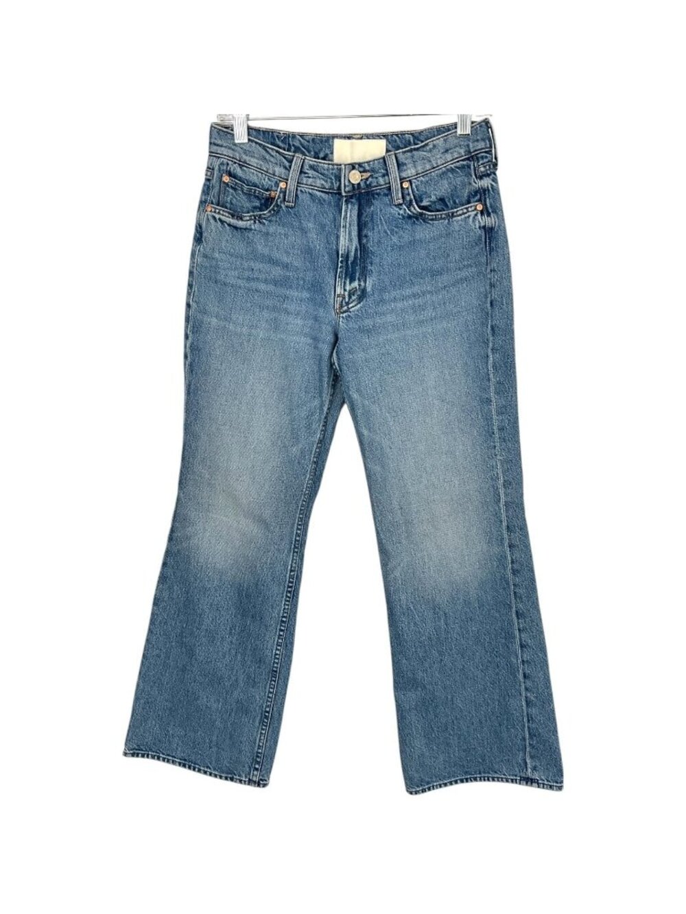 Mother Superior The Bookie Flood Jeans Womens 26 Blue High Rise Flared Leg Crop